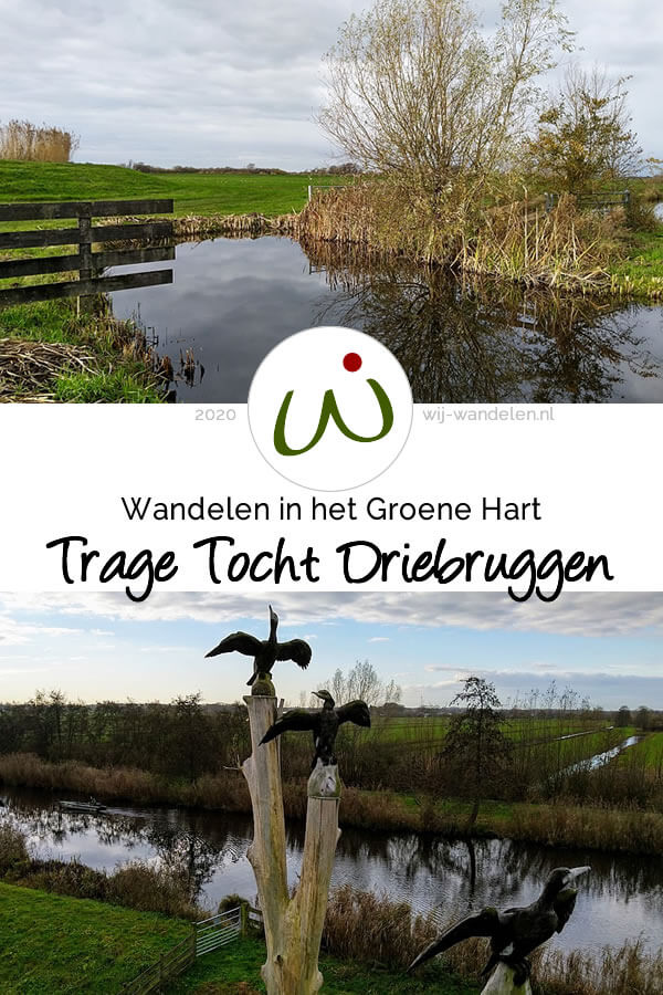 De Trage Tocht Driebruggen (10km) is een heerlijk rustige wandeling in het Groene Hart, tussen plassen, polders en weilanden