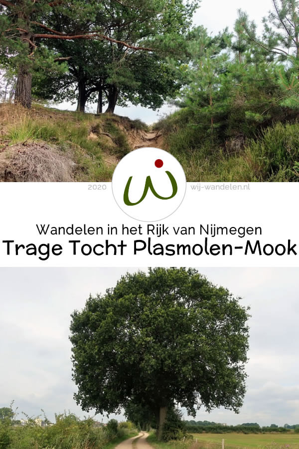 Trage Tocht Plasmolen-Mook is een afwisselende wandeling (13km). Het vlakke vd Maasuiterwaarden en het bos en de heide op de Mookerhei.