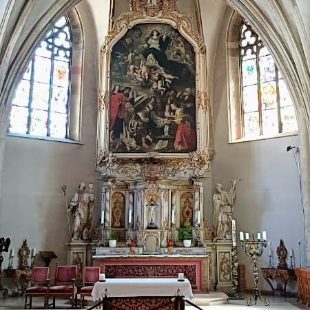 Het interieur van de Église Saint-Michel de Luxembourg Het interieur van de Église Saint-Michel de Luxembourg