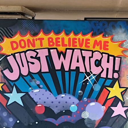 Don't Believe Me Just Watch - mural van de Luxemburgse kunstenaar SUMO - Open-Art Gallery Don't Believe Me Just Watch - mural van de Luxemburgse kunstenaar SUMO - Open-Art Gallery