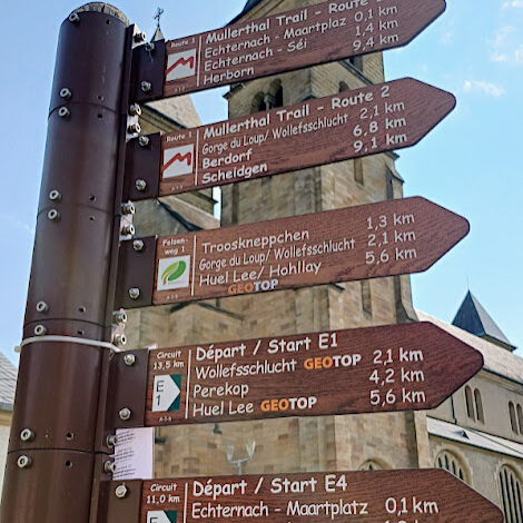 Er starten meerdere wandelroutes in Echternach Er starten meerdere wandelroutes in Echternach