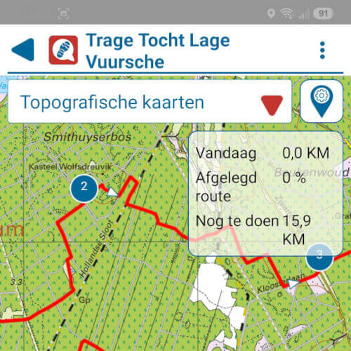 De routekaart in WandelZapp