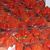 Aardbeien in de koeling, ergens tijdens de rustplaats.